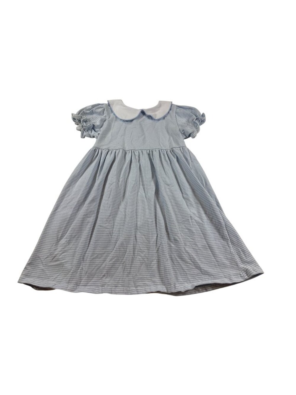 Stitchy Fish Girls Blue Striped Cotton Dress Size 6 Lightweight & Flowy (M764)